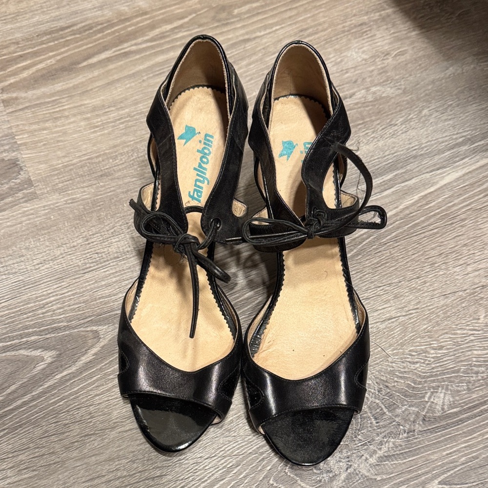 Black Leather Heels Farylrobin Anthropologie